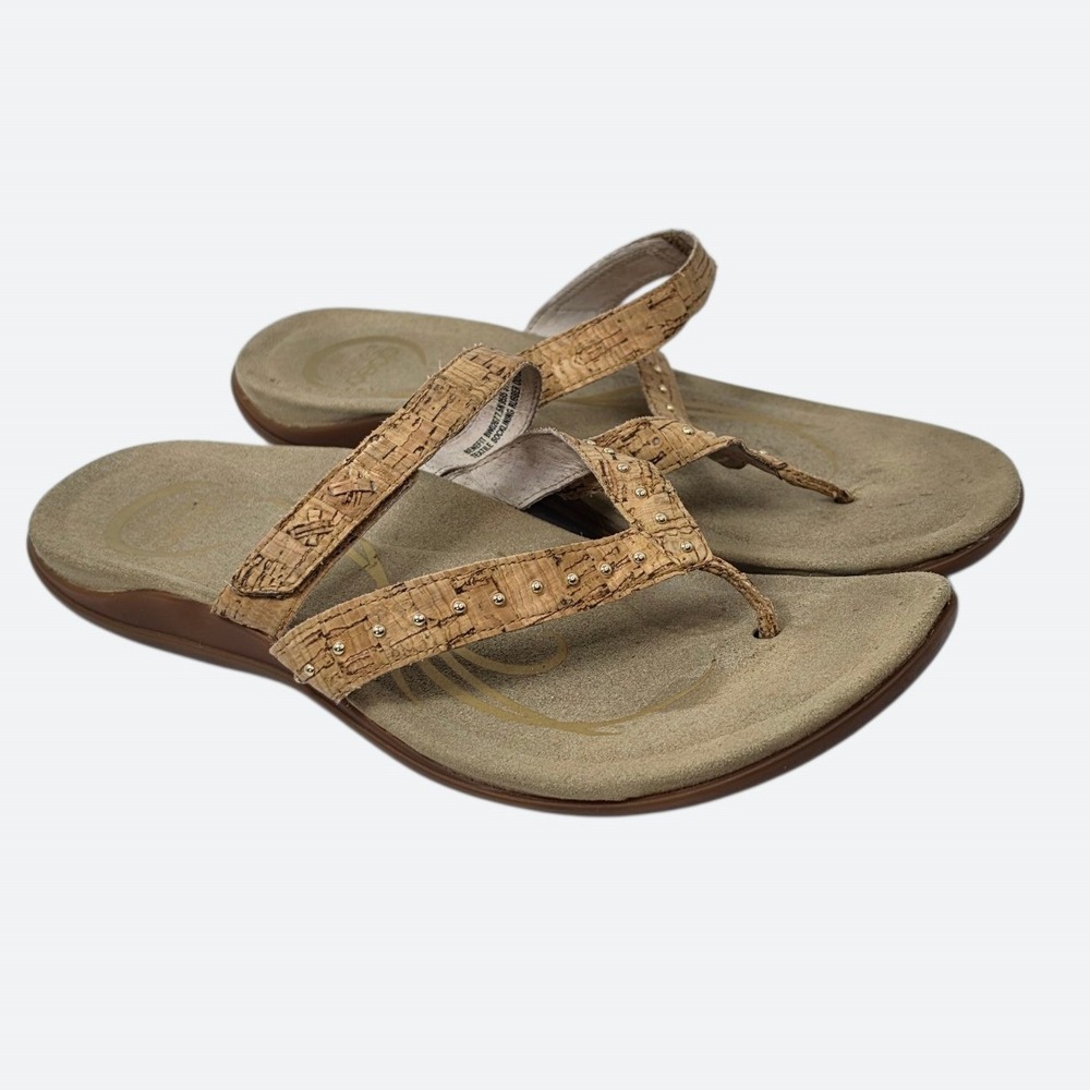 Abeo Boho B.I.O.system Cork Studded Benefit Sandals 7.5N Earthy Tan Brown
